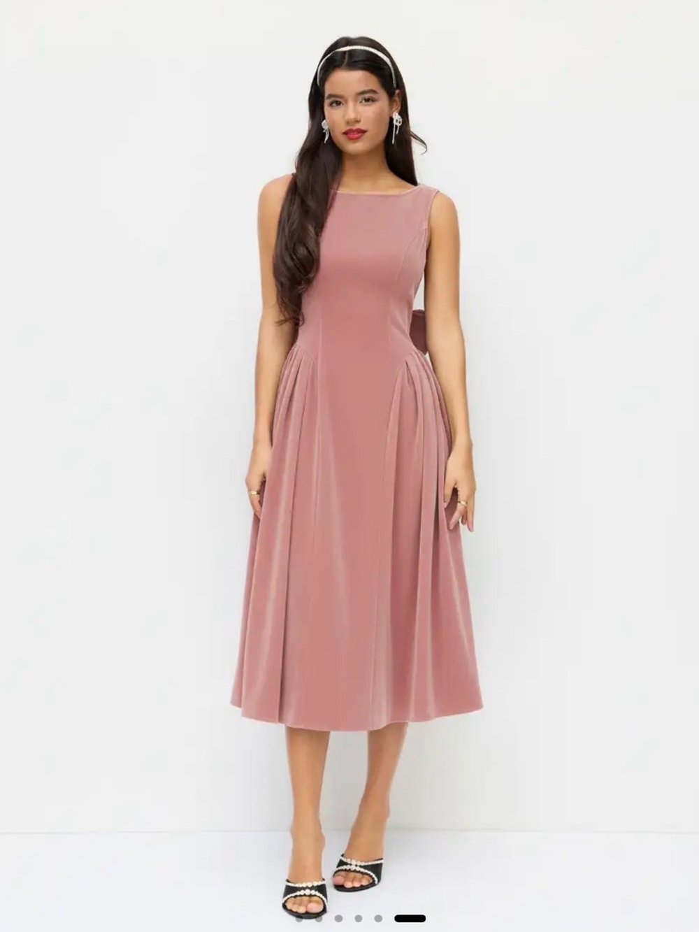 Cider Velvet Dress Bow Back NWT